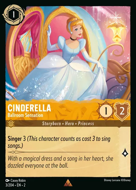 Cinderella - Ballroom Sensation, Disney Lorcana card CH2-003 — Rise of the Floodborn set