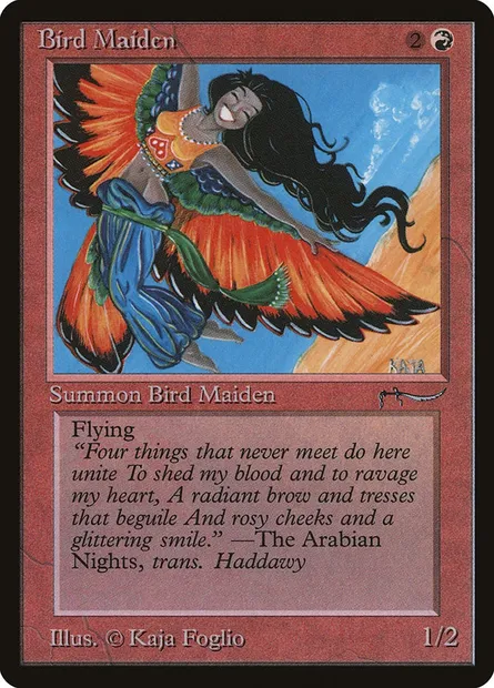 Bird Maiden, Magic card ARN 37 — Arabian Nights set