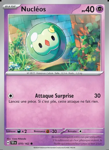 Nucléos, carte Pokémon TEF 070 — extension Forces Temporelles