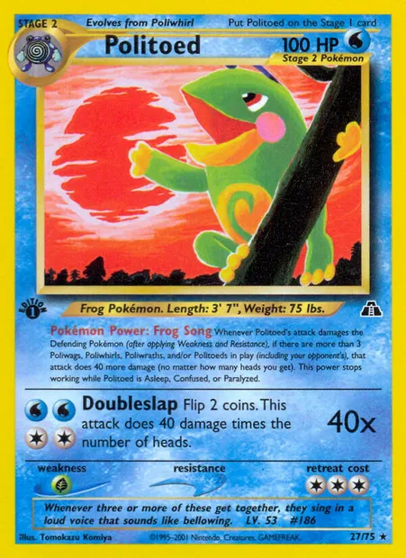 Politoed, Pokémon card ND 27 — Neo Discovery set
