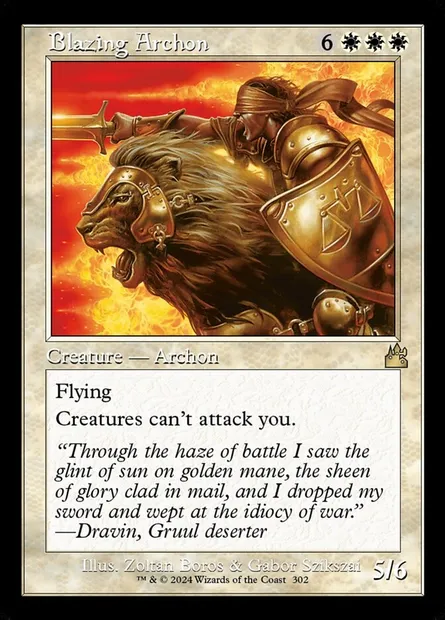 Blazing Archon, Magic card RVR 302 — Ravnica Remastered set