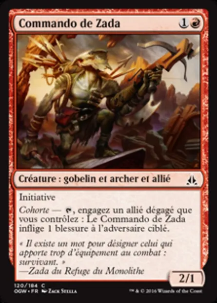 Commando de Zada, carte Magic OGW 120 — extension Le serment des Sentinelles