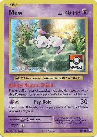 Mew Lv.8, carte Pokémon LGP 053-4 — extension League Promos