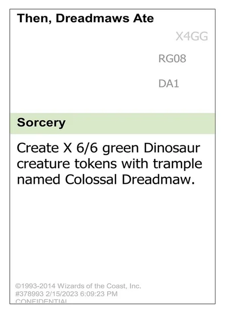 Then, Dreadmaws Ate Everyone, carte Magic UNK RG08 — extension Unknown Event