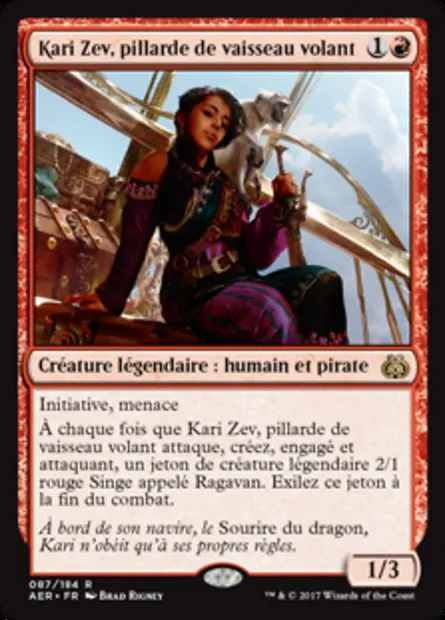 Kari Zev, pillarde de vaisseau volant, carte Magic AER 87 — extension La révolte éthérique