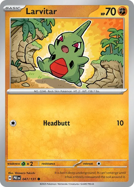 Larvitar, Pokémon card PRE 047 — Prismatic Evolutions set