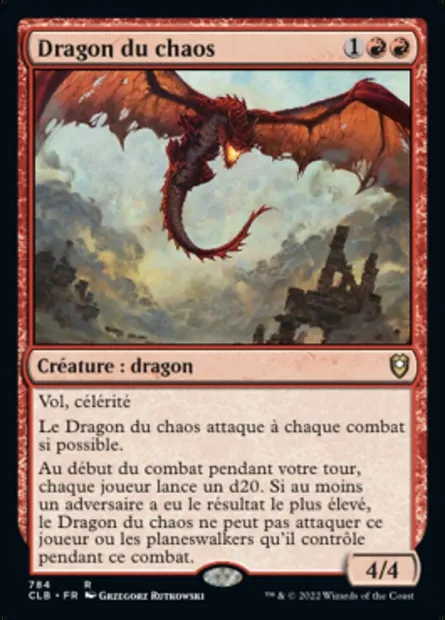 Dragon du chaos, carte Magic CLB 784 — extension Commander Légendes : la bataille de la Porte de Baldur