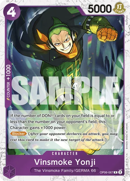 Vinsmoke Yonji, One Piece card OP06-067 — WINGS OF THE CAPTAIN set