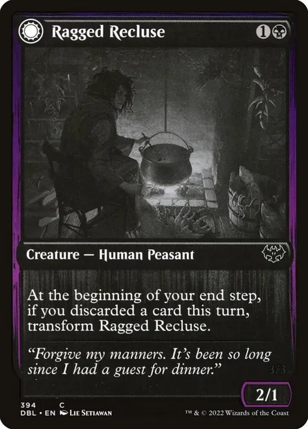Ragged Recluse // Odious Witch, Magic card DBL 394 — Innistrad: Double Feature set