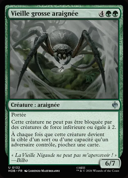 Vieille grosse araignée, carte Magic HOB 132 — extension The Hobbit