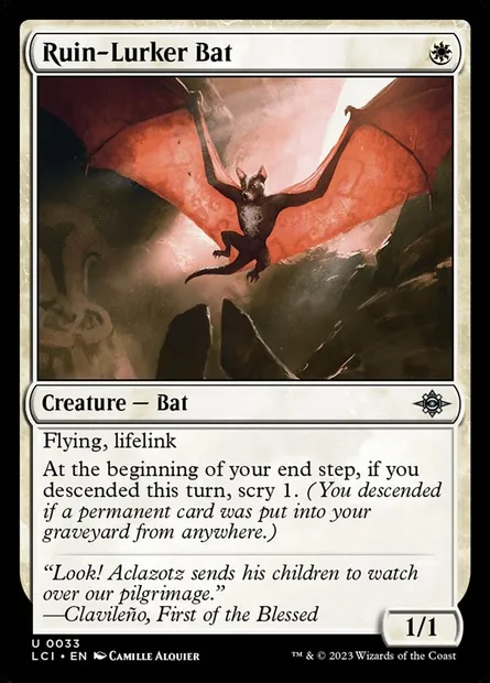 Ruin-Lurker Bat, Magic card LCI 33 — The Lost Caverns of Ixalan set