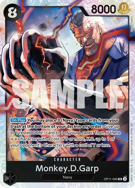 Monkey.D.Garp, One Piece card OP11-095 — A FIST OF DIVINE SPEED set