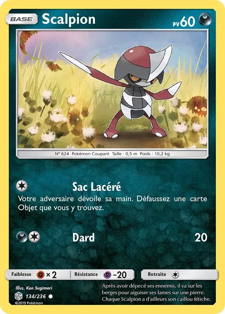 Scalpion, carte Pokémon CEC 134 — extension Éclipse Cosmique