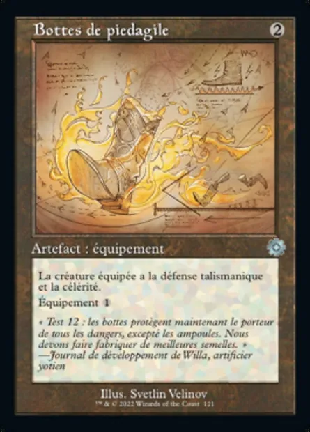 Bottes de piedagile, carte Magic BRR 121 — extension The Brothers' War Retro Artifacts