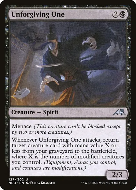 Unforgiving One, Magic card NEO 127 — Kamigawa: Neon Dynasty set