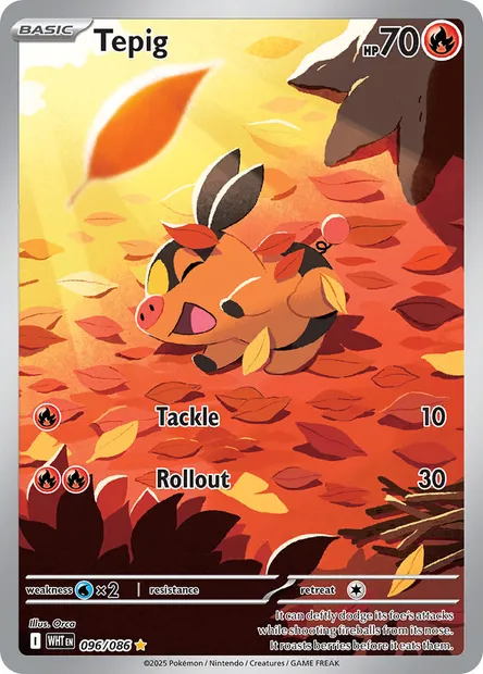 Tepig, Pokémon card WHT 096 — White Flare set