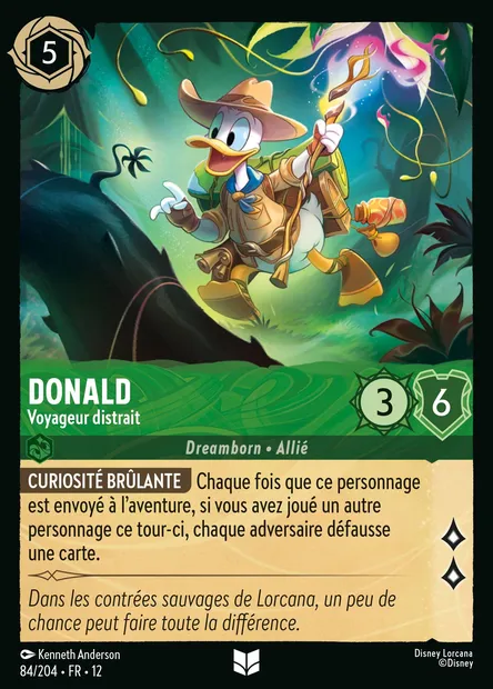 Donald - Voyageur distrait, carte Disney Lorcana CH12-084 — extension Contrées Inconnues