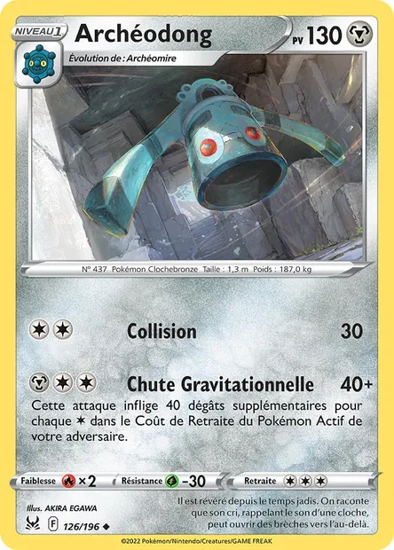 Archéodong, carte Pokémon LOR 126 — extension Origine Perdue