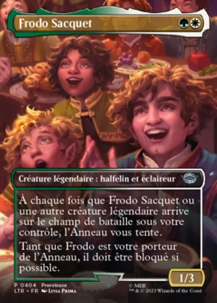 Frodo Sacquet, carte Magic LTR 404 — extension Le Seigneur des Anneaux : chroniques de la Terre du Milieu