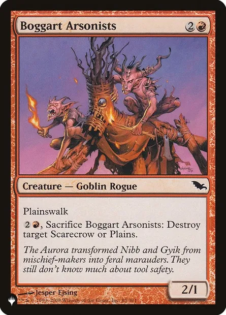 Boggart Arsonists, Magic card PLST SHM-85 — The List set