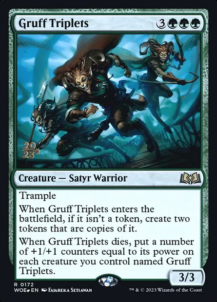 Gruff Triplets, Magic card PWOE 172s — Wilds of Eldraine Promos set