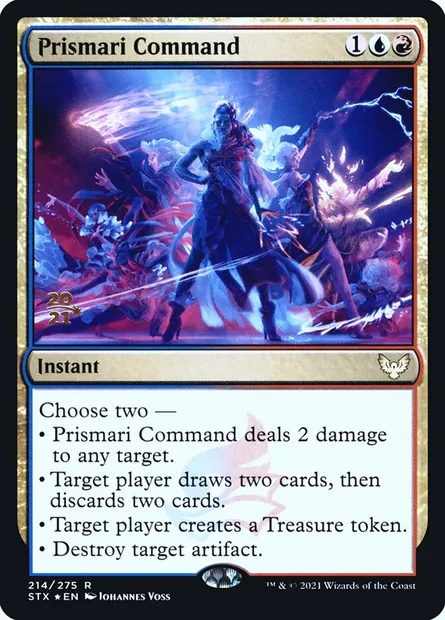 Commandement de Prismari, carte Magic PSTX 214s — extension Strixhaven: School of Mages Promos