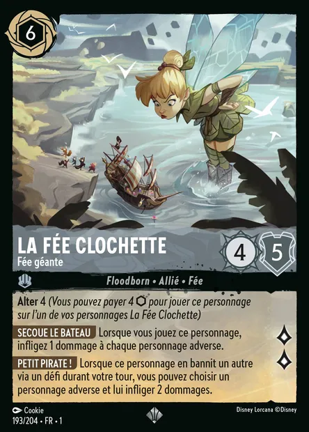La Fée Clochette - Fée géante, carte Disney Lorcana CH1-193 — extension Premier Chapitre