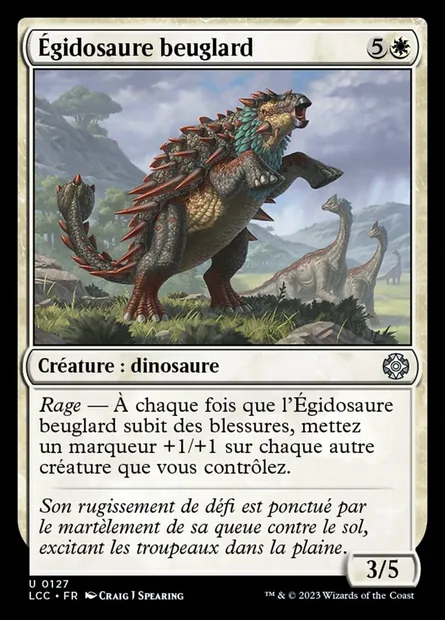 Égidosaure beuglard, carte Magic LCC 127 — extension The Lost Caverns of Ixalan Commander