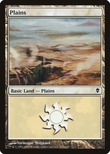 Plains, Magic card ZEN 232a — Zendikar set