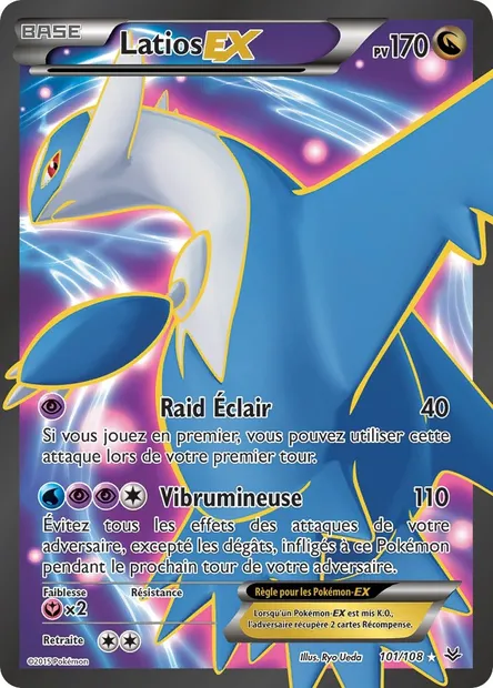 Latios EX, carte Pokémon ROS 101 — extension Ciel Rugissant