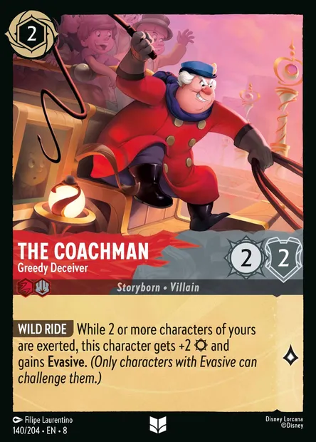 The Coachman - Greedy Deceiver, Disney Lorcana card CH8-140 — The Reign of Jafar set