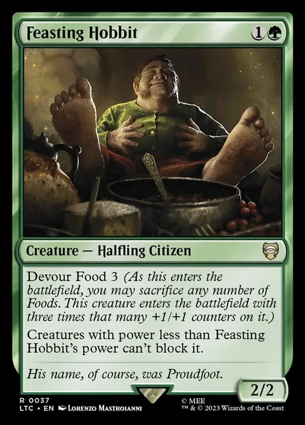 Feasting Hobbit, Magic card LTC 37 — Tales of Middle-earth Commander set