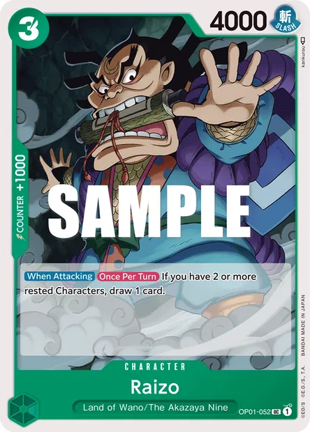 Raizo, carte One Piece OP01-052 — extension ROMANCE DAWN