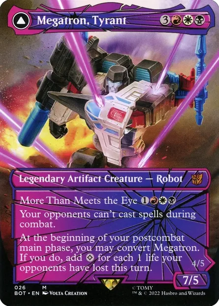Megatron, Tyrant // Megatron, Destructive Force, Magic card BOT 26 — Transformers set