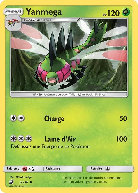 Yanmega, carte Pokémon UNM 3 — extension Harmonie des Esprits