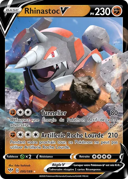 Rhinastoc V, carte Pokémon DAA 95 — extension Ténèbres Embrasées