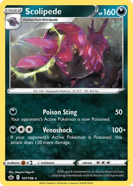 Scolipede, Pokémon card CRE 107 — Chilling Reign set