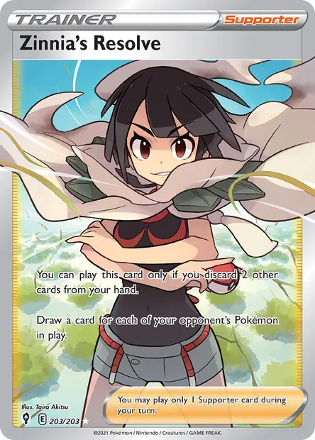 Zinnia's Resolve, Pokémon card EVS 203 — Evolving Skies set