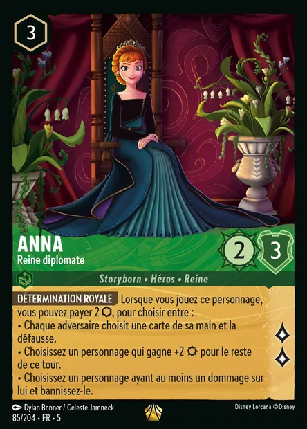 Anna - Reine diplomate, carte Disney Lorcana CH5-085 — extension Ciel Scintillant