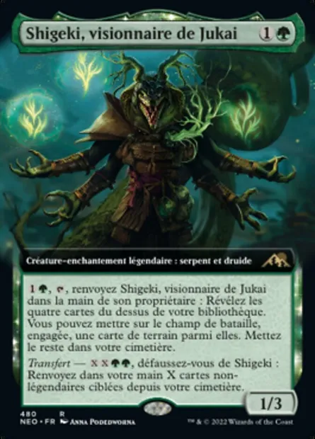 Shigeki, visionnaire de Jukai, carte Magic NEO 480 — extension Kamigawa: La Dynastie Néon