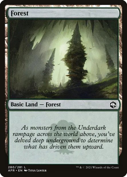 Forest, Magic card AFR 280 — Adventures in the Forgotten Realms set