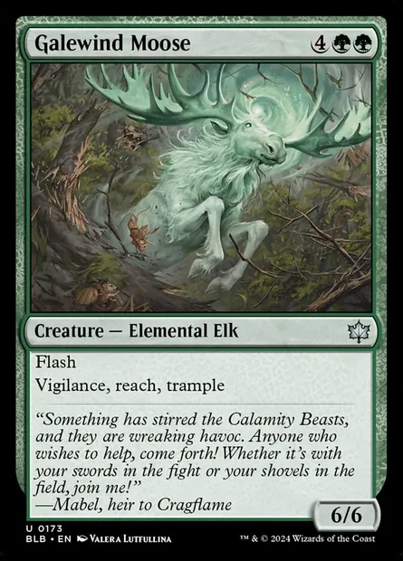 Galewind Moose, Magic card BLB 173 — Bloomburrow set
