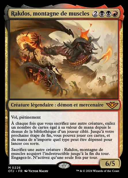 Rakdos, montagne de muscles, carte Magic OTJ 226 — extension Outlaws of Thunder Junction