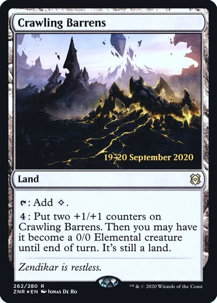 Crawling Barrens, Magic card PZNR 262s — Zendikar Rising Promos set