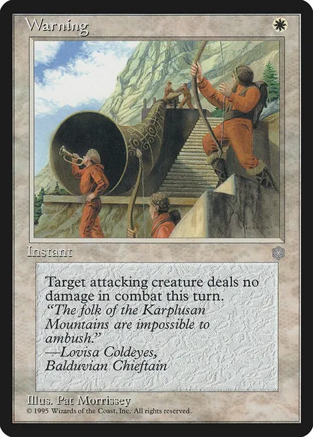 Warning, Magic card ICE 55 — Ice Age set