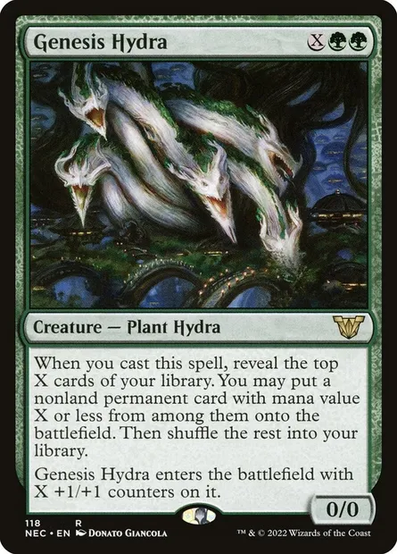 Genesis Hydra, Magic card NEC 118 — Neon Dynasty Commander set