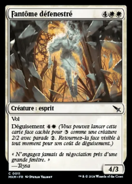 Fantôme défenestré, carte Magic MKM 11 — extension Murders at Karlov Manor