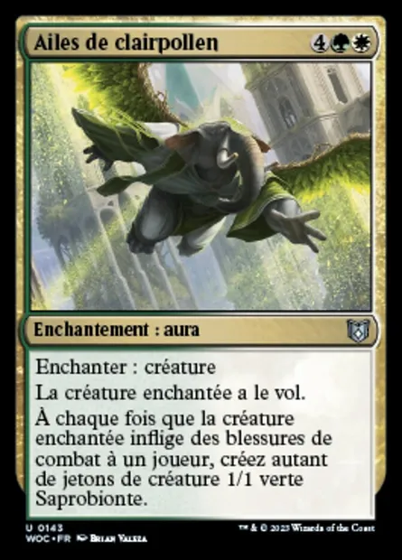 Ailes de clairpollen, carte Magic WOC 143 — extension Wilds of Eldraine Commander