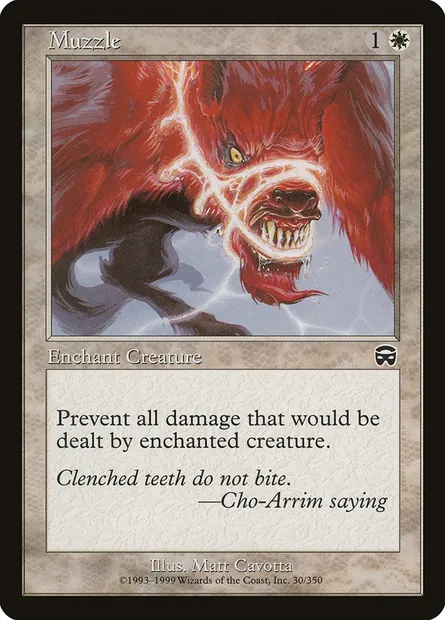 Muzzle, Magic card MMQ 30 — Mercadian Masques set