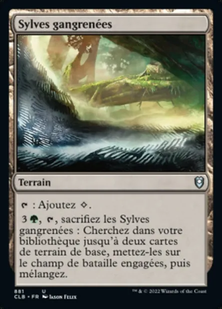 Sylves gangrenées, carte Magic CLB 881 — extension Commander Légendes : la bataille de la Porte de Baldur